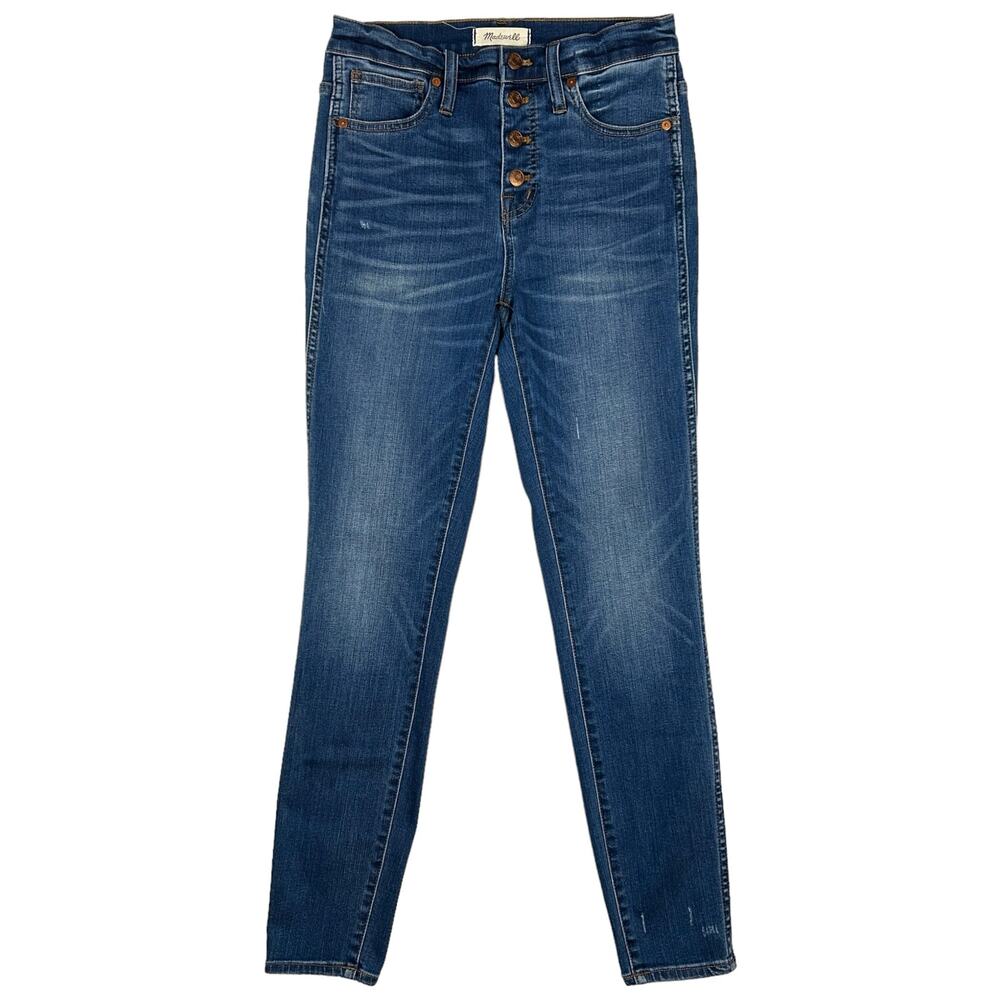Madewell Size 26 10" High Rise Skinny Jean Dewitt Wash Button Front TENCEL Denim